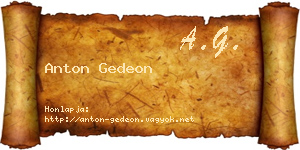 Anton Gedeon névjegykártya